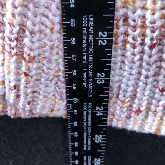 Loft Womens Sweater White Multicolored Knitted Double V Neck Sleeveless XS - Picture 9 of 12